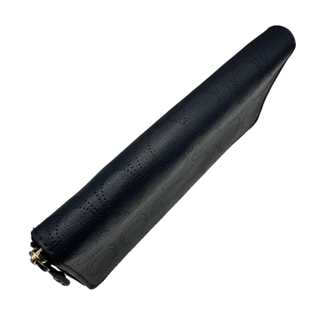 COACH Navy Blue Signature Dotted Zip Around Wallet - Picture 3 of 11